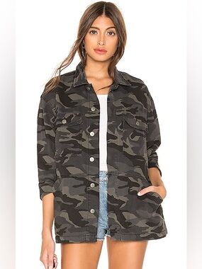 REVOLVE Lovers + Friends Lance Jacket Oversized Camo Size XS 100% Cotton